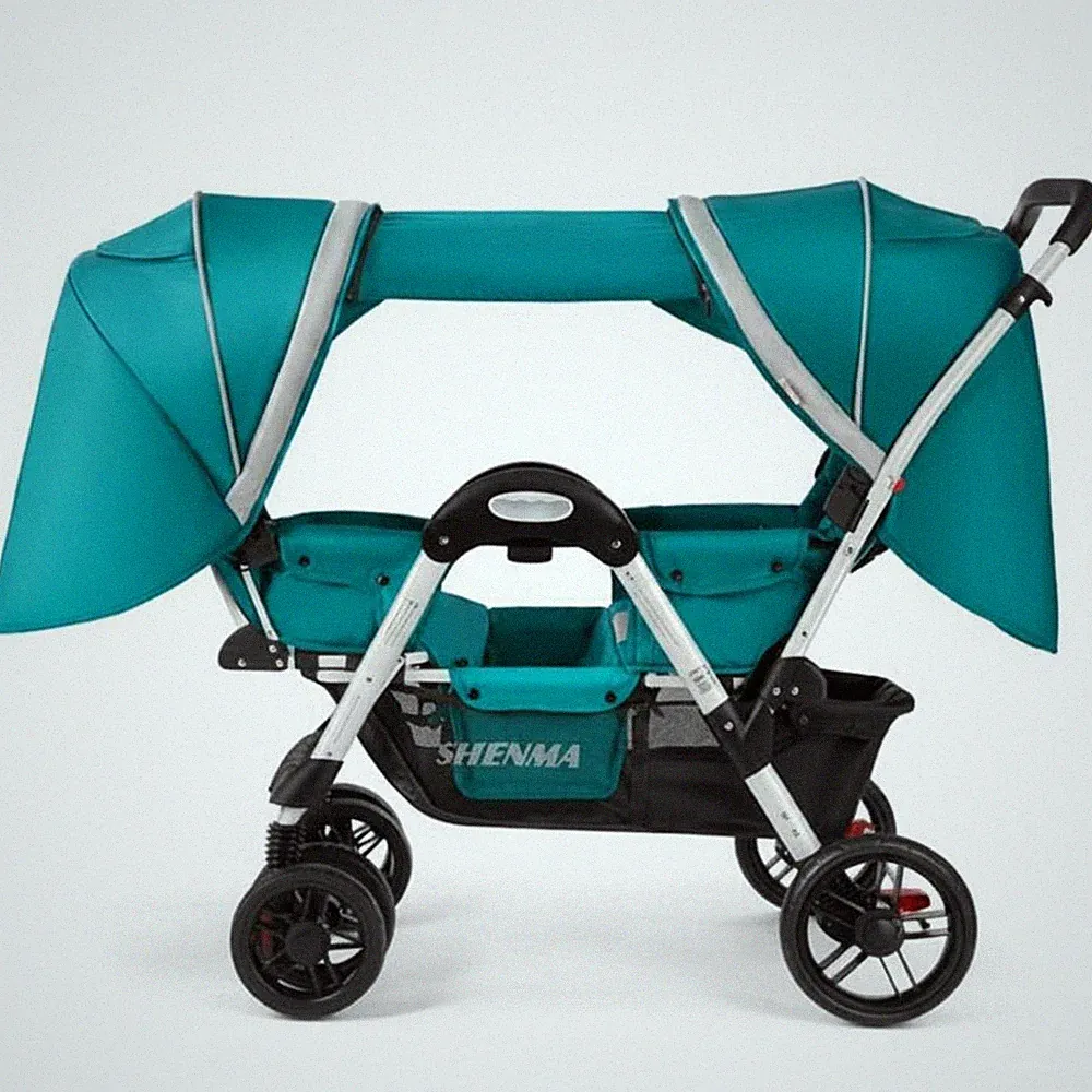 Zwillingskinderwagen verstellbare Rückenlehne Doppelkinderwagen kompaktes