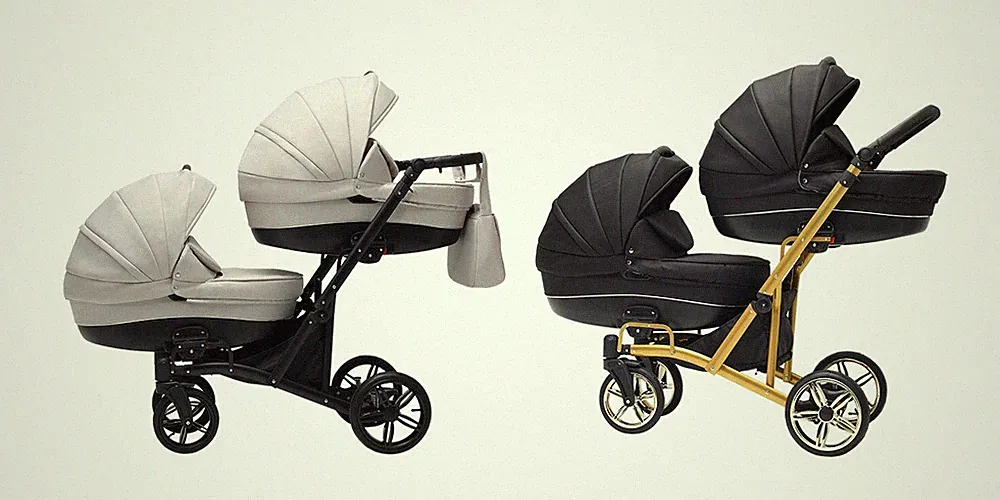 ZWILLINGSWAGEN 3in1 LONGSTAR + 2x AUTOSITZE ISOFIX 22 FARBEN Breite 64 Zentimete