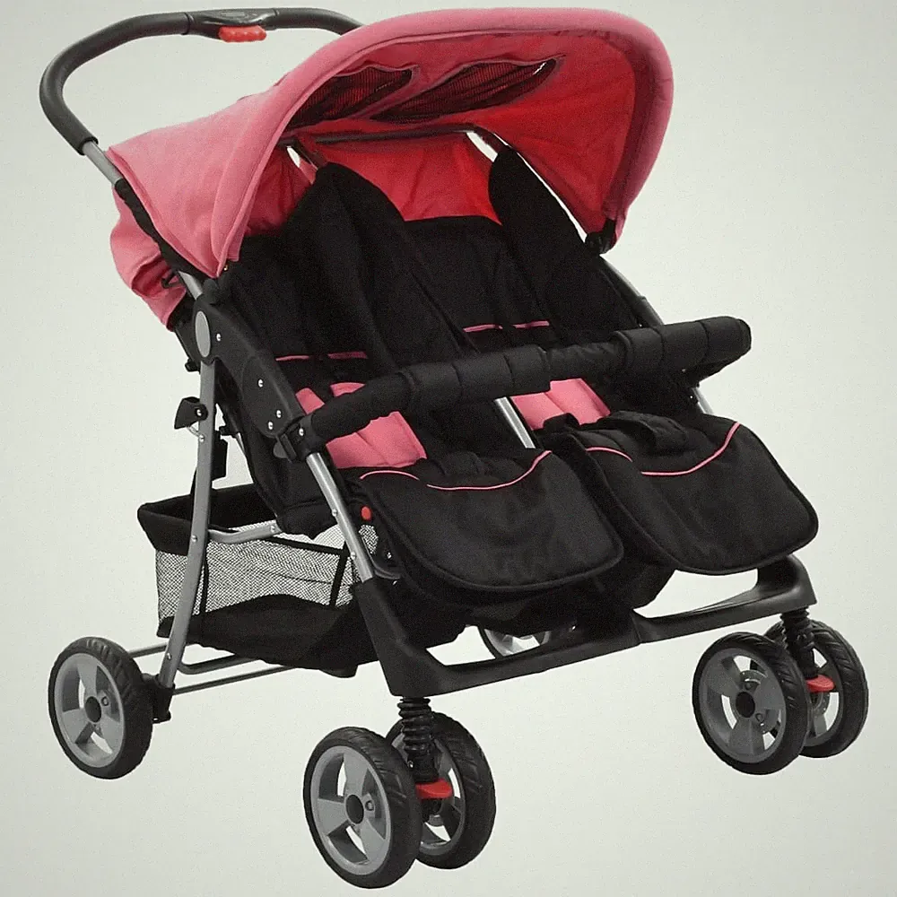 Zwillingswagen Kinderwagen Babywagen Baby Buggy Klappbar Geschwisterwagen Oxford