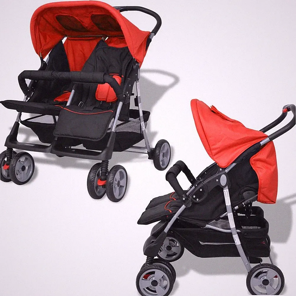 Zwillingswagen Klappbar Kingderwagen Geschwisterwagen für 1-2 Kleinkinder DE