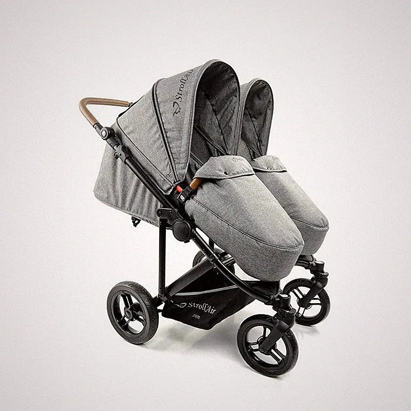 Zwillingswagen Twin Way v. Stroll Air inkl. 2 Wannen, Zustand: NEU, Farbe: grau